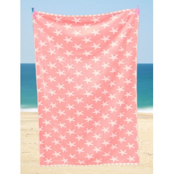 Beach Towel - M Starfish Pink