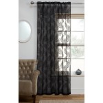 Voile Fern Black - 55x54" Panel Curtain