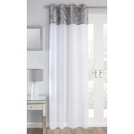 Voile Liberty Silver - 53x48" Eyelet Panel Curtain 