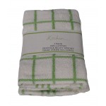 3 Pack Tea Towels - Fancy Stripe Green