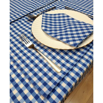 Gingham Bluebell Napkins 4PK - Tablecloth Range