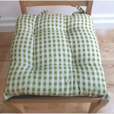Gingham Sage Seat Pad - Tablecloth Range