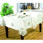 Snowflake White / Silver 54"x70" - Xmas Table Cloth Range