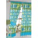 Daisy Check Azure - 66x72" Curtains