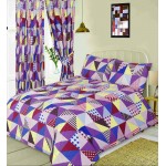 Geometric Patchwork Berry - 66x72" Curtains