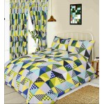 Geometric Patchwork Lime - 66x72" Curtains