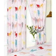 Horses White KZKZ - 66x54" Curtains