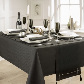 Linen Look Black - Tablecloth 70"x108"