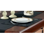 Linen Look Black - Table Placemats 2PK
