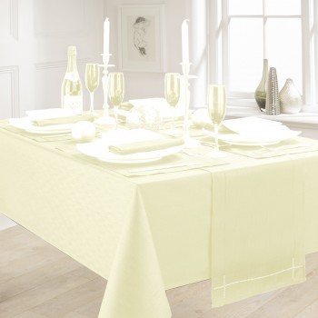 Linen Look Cream 70"x108" - Slubbed Table Cloth Range