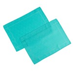 Linen Look Teal Placemats 2PK - Slubbed Table Cloth Range