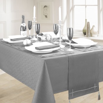 Linen Look Grey - Tablecloth 52"x90"