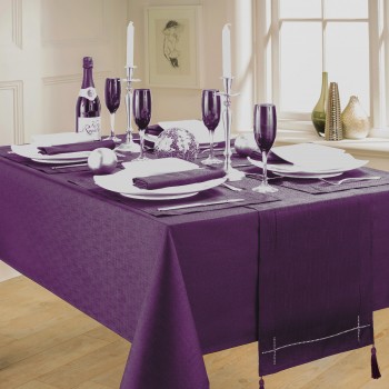 Linen Look Purple - Tablecloth 52"x90"