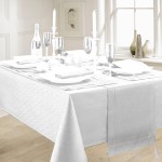 Linen Look White - Tablecloth 52"x70"