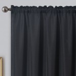 Voile Linen Look Black - 59x54" Panel Curtain 