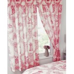 Toile De Jouy Red - 66x72" Curtains