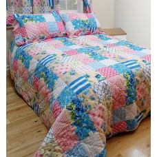 Patchwork Blue Throw Over Set MH - KS