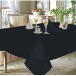 Wipeable Dobby Check Black 54"x144" - 100% Cotton Checked Tablecloth