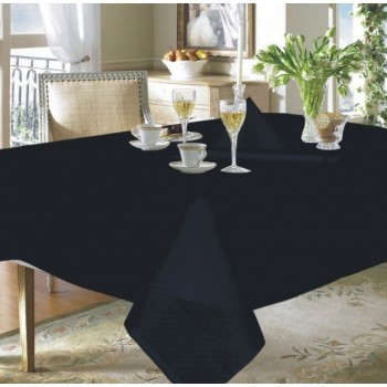 Wipeable Dobby Check Black 54"x90" - 100% Cotton Checked Tablecloth