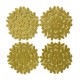 Glitter Snowflake Gold Coasters 4PK - Xmas Table Accessory Range