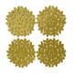 Glitter Snowflake Gold Coasters 4PK - Xmas Table Accessory Range