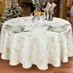 Large Stag Cream/Gold 70" RD - Xmas Table Cloth Range