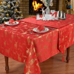 Large Stag Red/Gold Napkins - Xmas Table Cloth Range