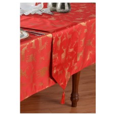 Large Stag Red/Gold Table Runner - Xmas Table Cloth Range Large Stag Red/Gold Table Runner - Xmas Table Cloth Range