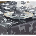 Large Stag Grey/Silver Napkins - Xmas Table Cloth Range