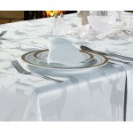Large Stag White/Silver Napkins - Xmas Table Cloth Range