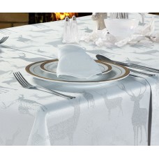 Large Stag White/Silver Napkins - Xmas Table Cloth Range Large Stag White/Silver Napkins - Xmas Table Cloth Range