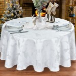 Large Stag White/Silver 70" RD - Xmas Table Cloth Range