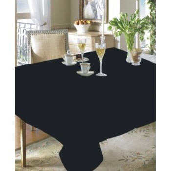 Wipeable Linen Look Black 54"x108" - 100% Cotton Tablecloth