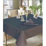 Wipeable Linen Look Slate 54"x108" - 100% Cotton Tablecloth Dark Grey