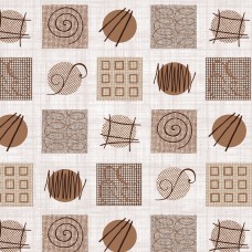 PVC Retro Circles Brown - Vinyl Table Cloth Range