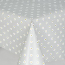 PVC Daisy Polka Silver - Vinyl Table Cloth Range