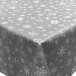 PVC Snowflake Silver - Vinyl Table Cloth Range