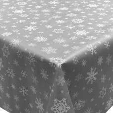 PVC Snowflake Silver - Vinyl Table Cloth Range