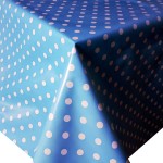 PVC Polka Blue - Vinyl Table Cloth Range