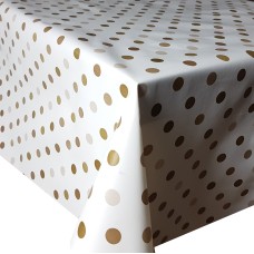 PVC Polka Gold - Vinyl Table Cloth Range