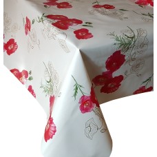 PVC Pink Poppies - Vinyl Table Cloth Range