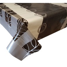 PVC Leaf Stripe Black - Vinyl Table Cloth Range