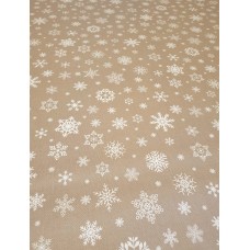 PVC Snowflake Mink - Vinyl Table Cloth Range
