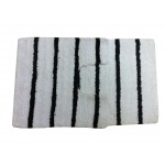 Bath Mat & Pedestal Set - Stripes White/Black