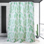 Shower Curtain Set - PEVA Leaf Green