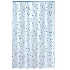 Shower Curtain Set - PEVA Raindrops Blue