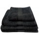 CT Black Bath Towel - 100% Cotton, 500 GSM 