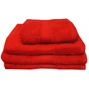 CT Red Bath Towel - 100% Cotton, 500 GSM 